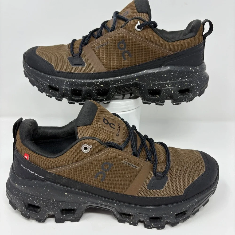 On Cloudrock Low Waterproof Women's Size 7 Brown Trail Running Shoes 3WF30454228 - Picture 2 of 11